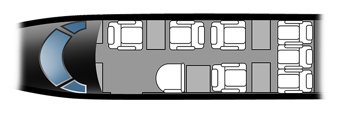 Learjet 35A seat map