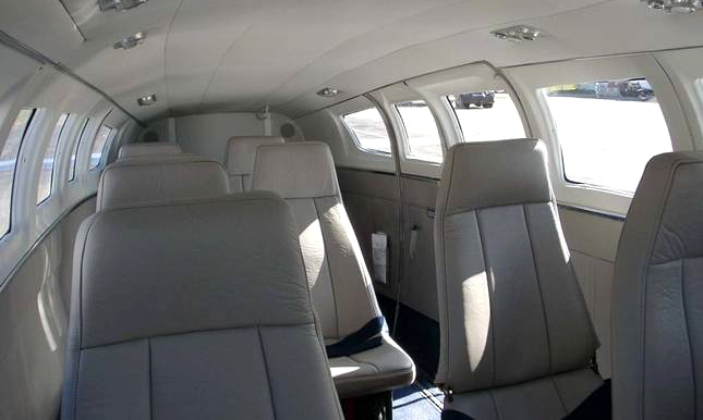 Interior of Cessna 402C in Asuncion - private jet charter alternative in Paraguay