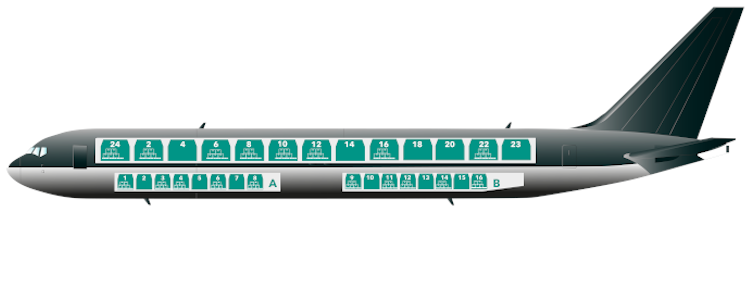 Boeing 767-F side view - cargo compartments